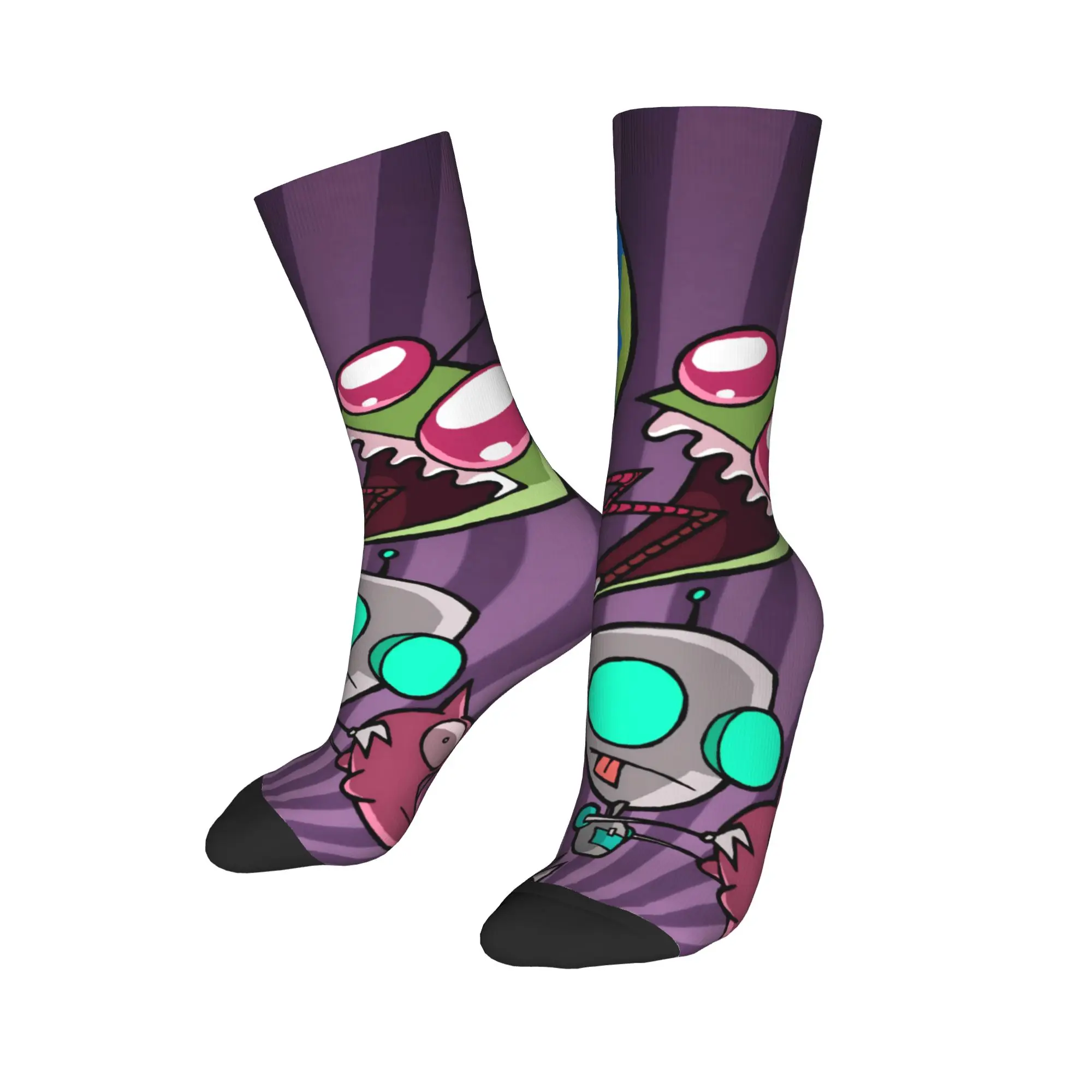 جوارب Invaders Zims جوارب جرافيك غير قابلة للانزلاق جوارب للزوجين دافئة وناعمة للشتاء كاواي لركوب الدراجات