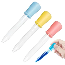 5ml Small Silicone Plastic Graduated Pipette Dropper Feeding Medicine Juice Water Liquid Eye Ear School Lab Experiment Supplies