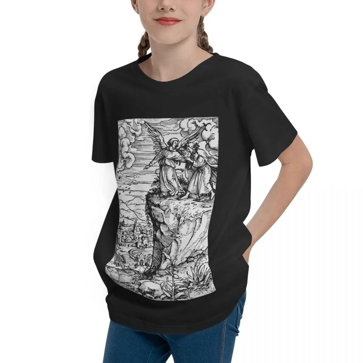 Crewneck Apocalyptic Illustration No.20 The New Jerusalem Adolescents Basic Short Sleeve T-Shirt T-shirts Unique High grade