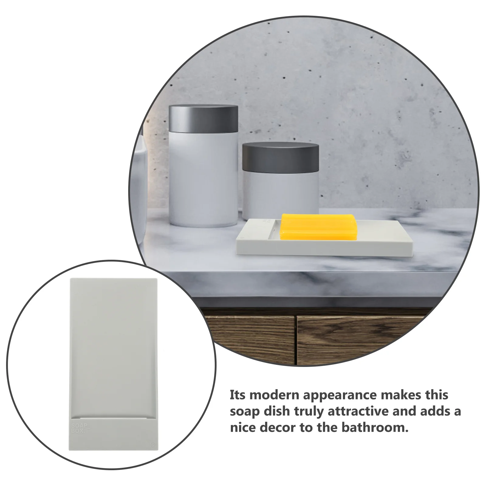 

2Pcs Modern Wear-Resistant Soap Tray Countertop Dish for Bathroom Shower Kitchen Easy Clean Stylish Design Soap Holder