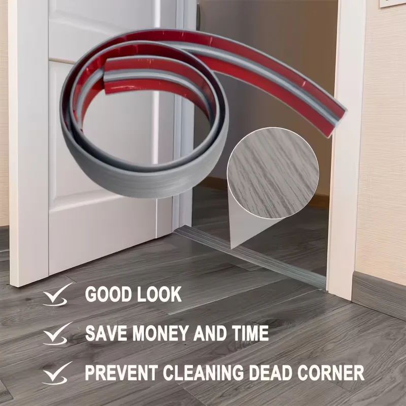 1 قطعة 1 متر/39.37 بوصة شريط انتقال الأرضيات البلاستيكية على شكل حرف T-سهولة التركيب، ختم عتبة متين للخشب الصلب والأرضيات المصفحة