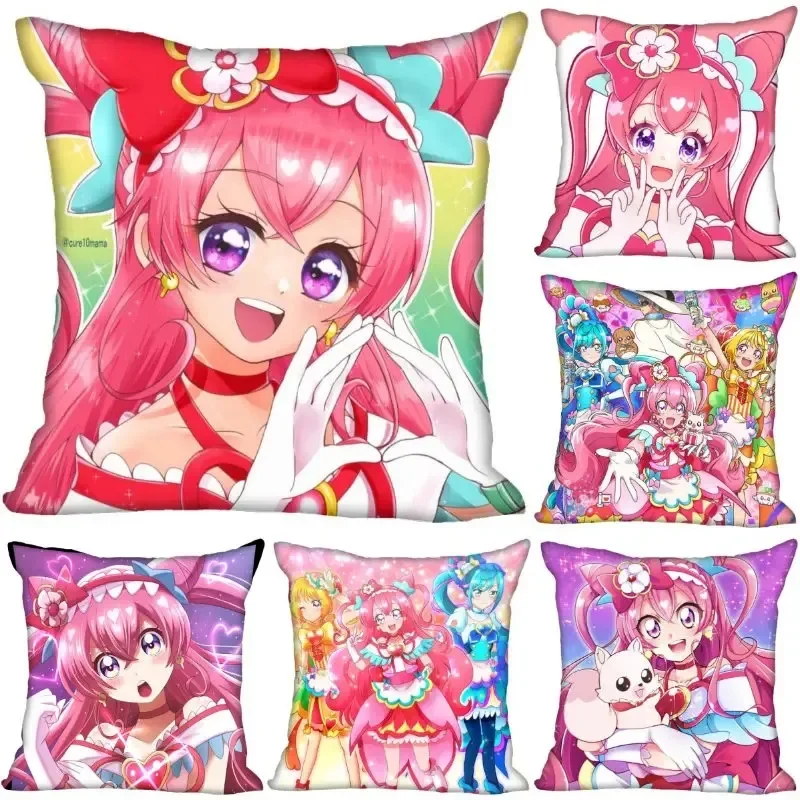 Delicious Party Precure Pillow Cover Bedroom Home Decorative Pillowcase Square Zipper Pillow Cases Fabric Eco-Friendly