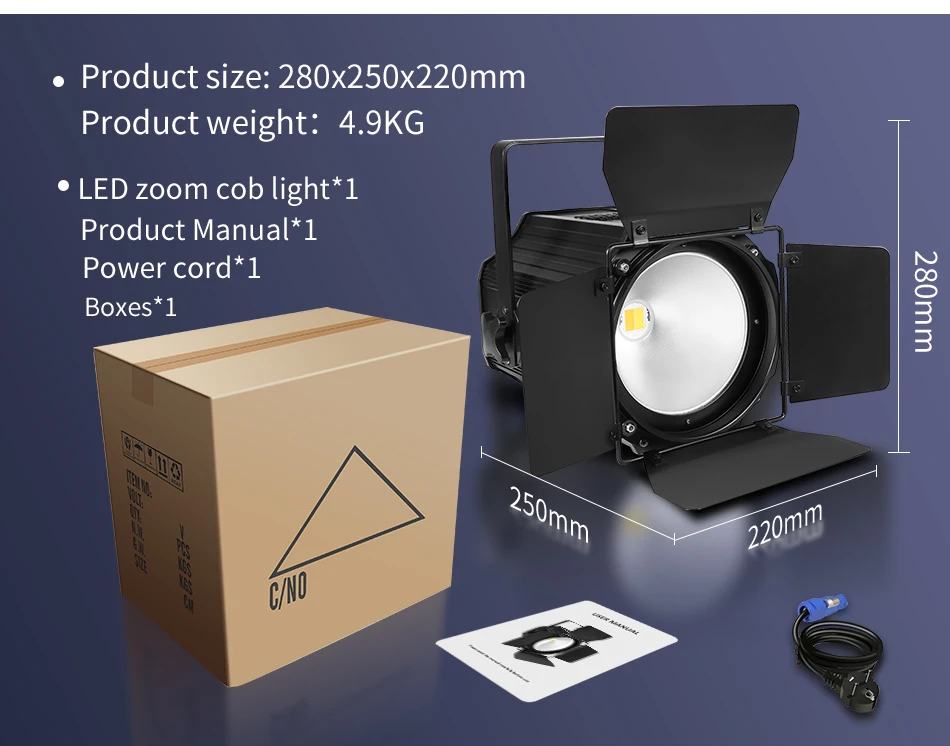 2-4 Stück 300W COB LED Par-Licht mit Barn Doors 2-in-1 Kaltweiß + Warmweiß LED Beam Wash Strobe 6-in-1 RGBWA+UV-Effekt Bühnenbeleuchtung – Detail 6