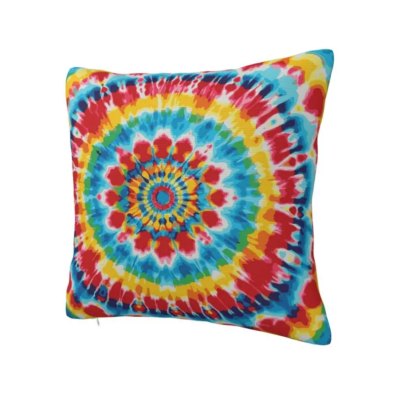 Rainbow Tie Dye Swirl Spiral Cushion Cover 60x60 cm Polyester Soft Throw Pillow Case For Sofa Living Room Decoration Pillowslip
