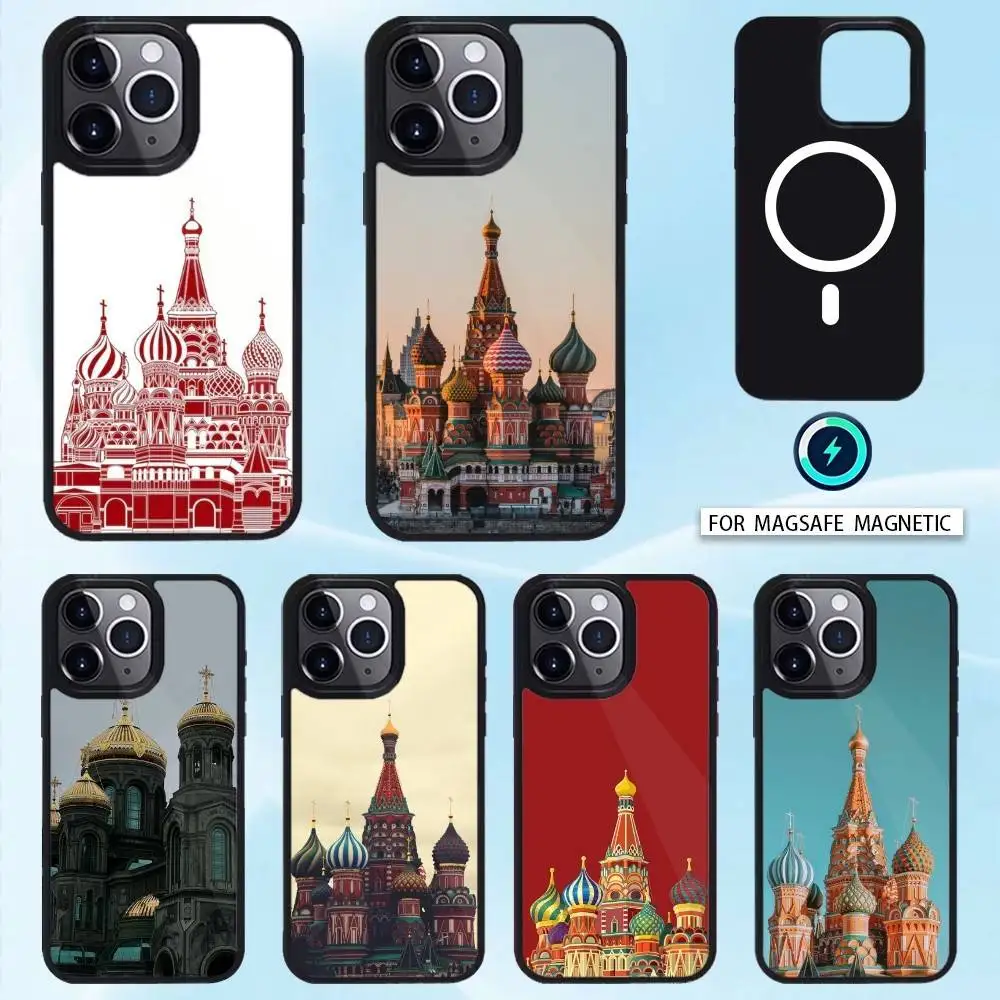 

Russian Castle Phone Case For iPhone 16,15,14,13,12,Pro,Max,Magnetic For Magsafe Wireless Charging