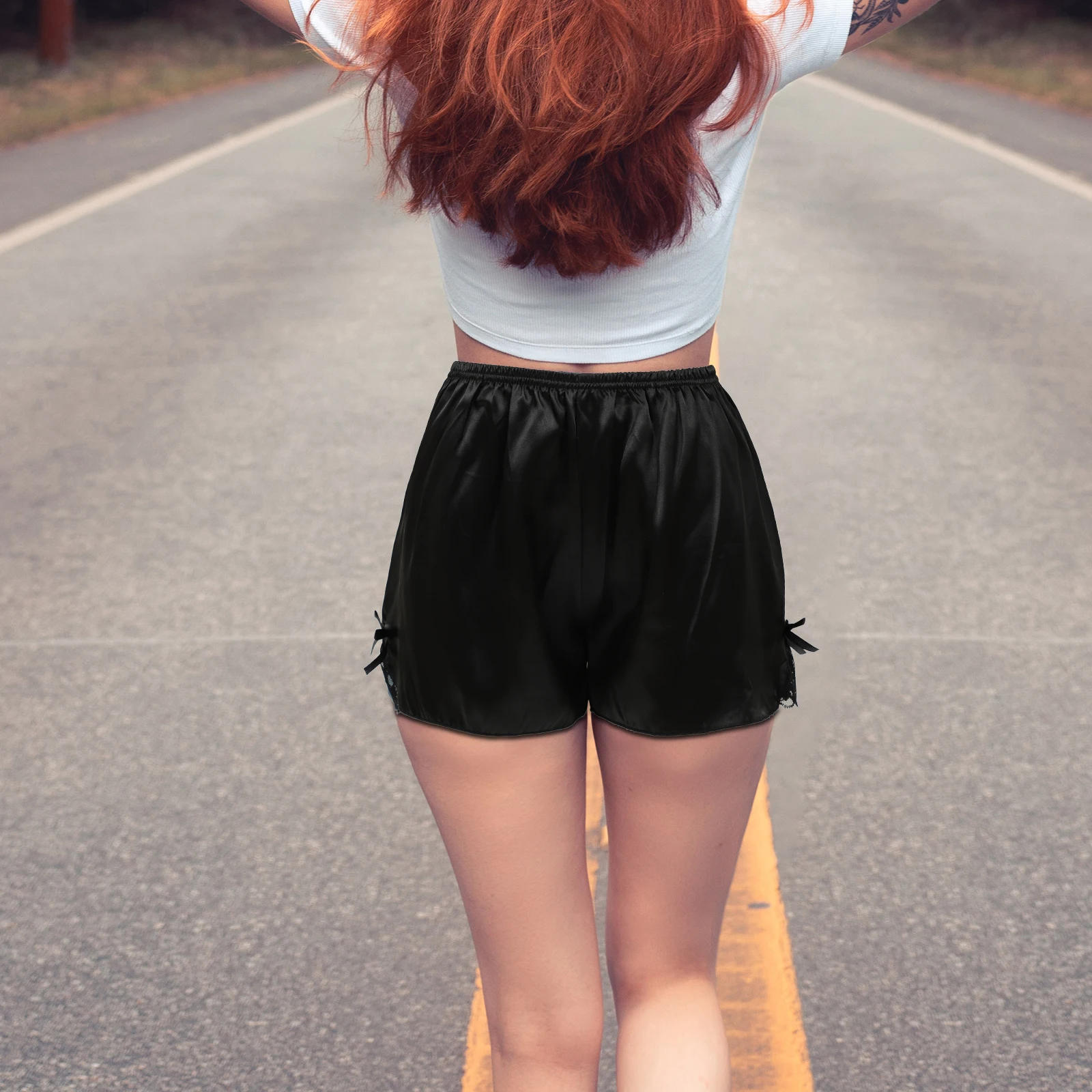 

Safety Pants Women Girls Athletic Shorts Smooth Underwear Black Lace Skirt Supply Polyester Comfort Practical Matching