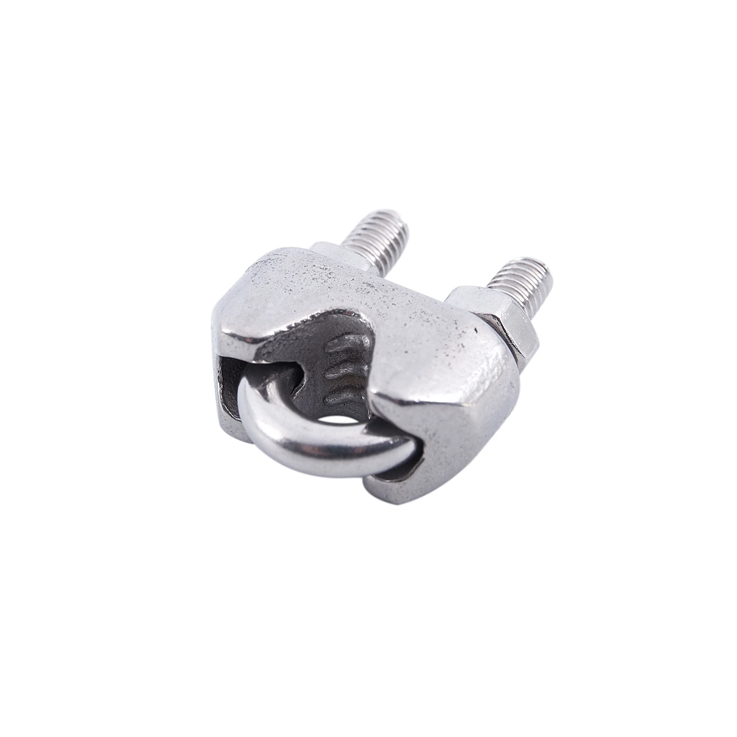 A02M-4Pcs Stainless Steel Cable Clip Saddle Clamp For 5/32 Inch 4Mm Wire Ropes