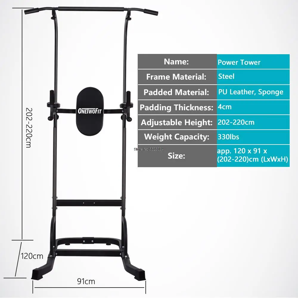 Pull Up Bar Dip Station Power Tower Large Wide Push Up Station Fitness Equipment for Home Gym Exercise Chin Up Bar