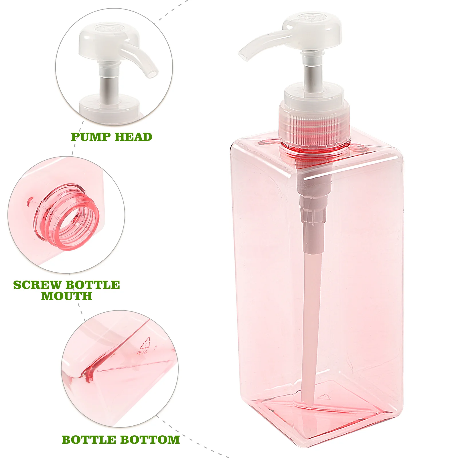 650 Ml Hand Dispenser Shampoo Bottle with Pump Automatic Liquid Travel