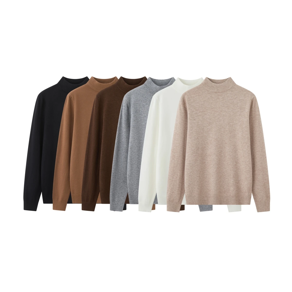 

Men's Thiened Autumn Winter Knitted Sweater f High Collar Color Base Layer irt Casual Loose Fit Long Sve