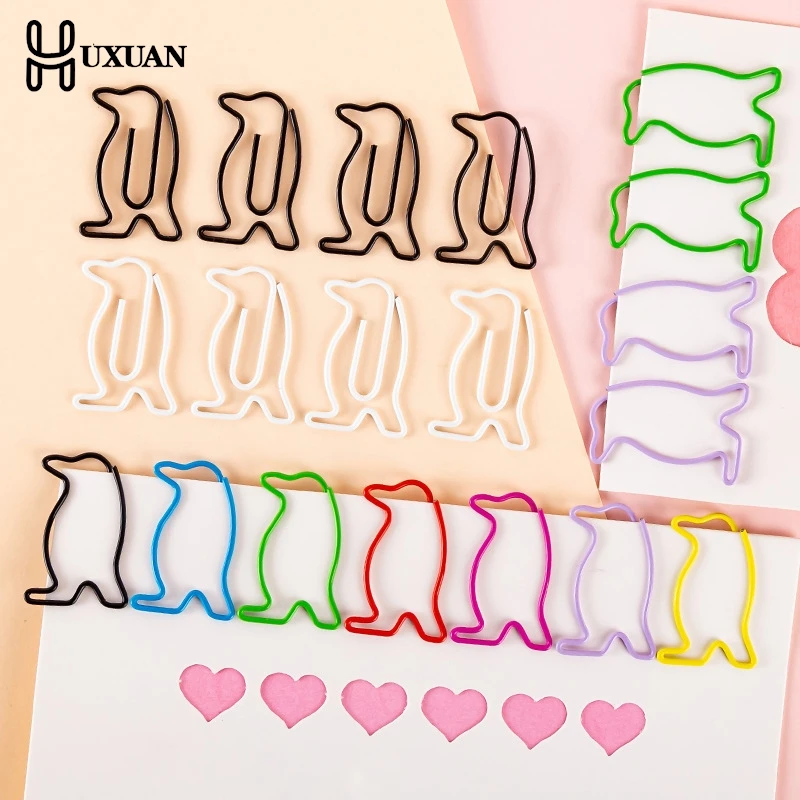 10/100PCS Irregularly Shaped Paperclips With Musical Notes Office Supplies Animal Paperclips Duck Paperclips Colorful Paperclips