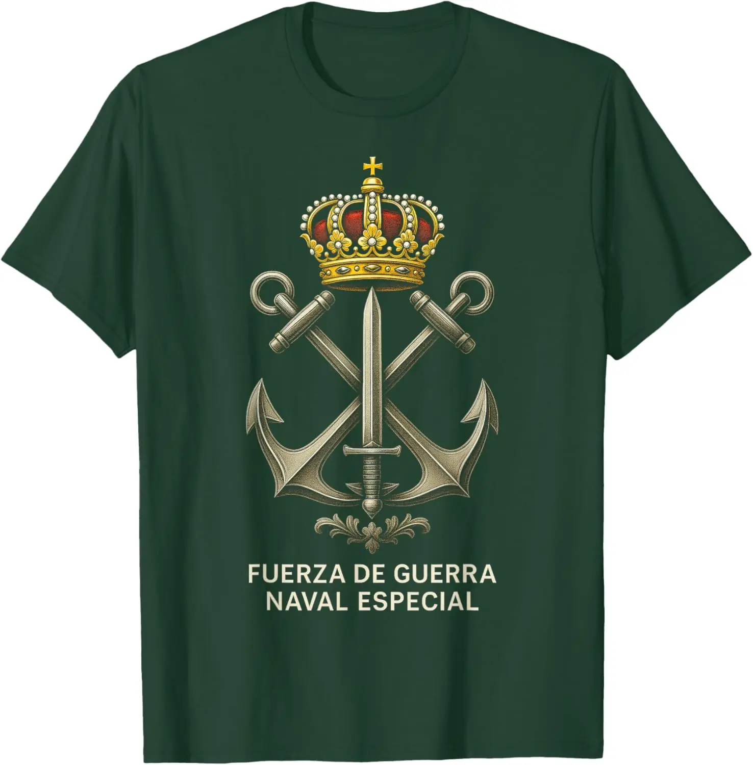 Emblema FGNE Armada Española Ejército Inglés Fuerza Militar T-Shirts Short Sleeve Casual 100% Cotton Shirt