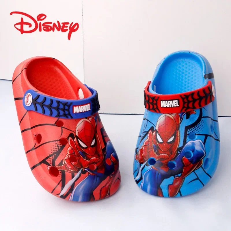 Disney Spider Man Children's Summer Slippers, Cute Cartoon Home, Non slip, Lightweight Beach Hole Shoes, Light Weight