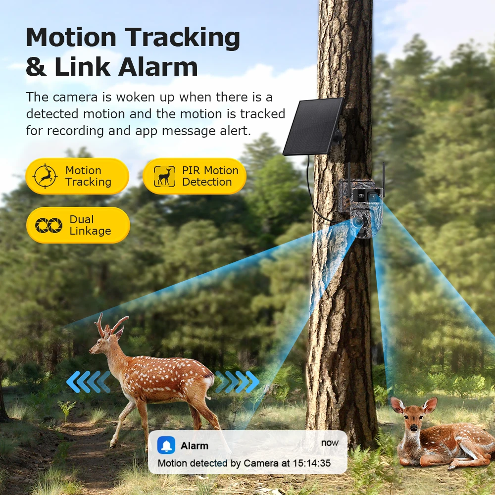 SHIWOJIA 12MP 50X ZOOM Optical 4G Solar Camera Outdoor Camouflage Security Camera Wireless 360° Surveillance No Blind Spots