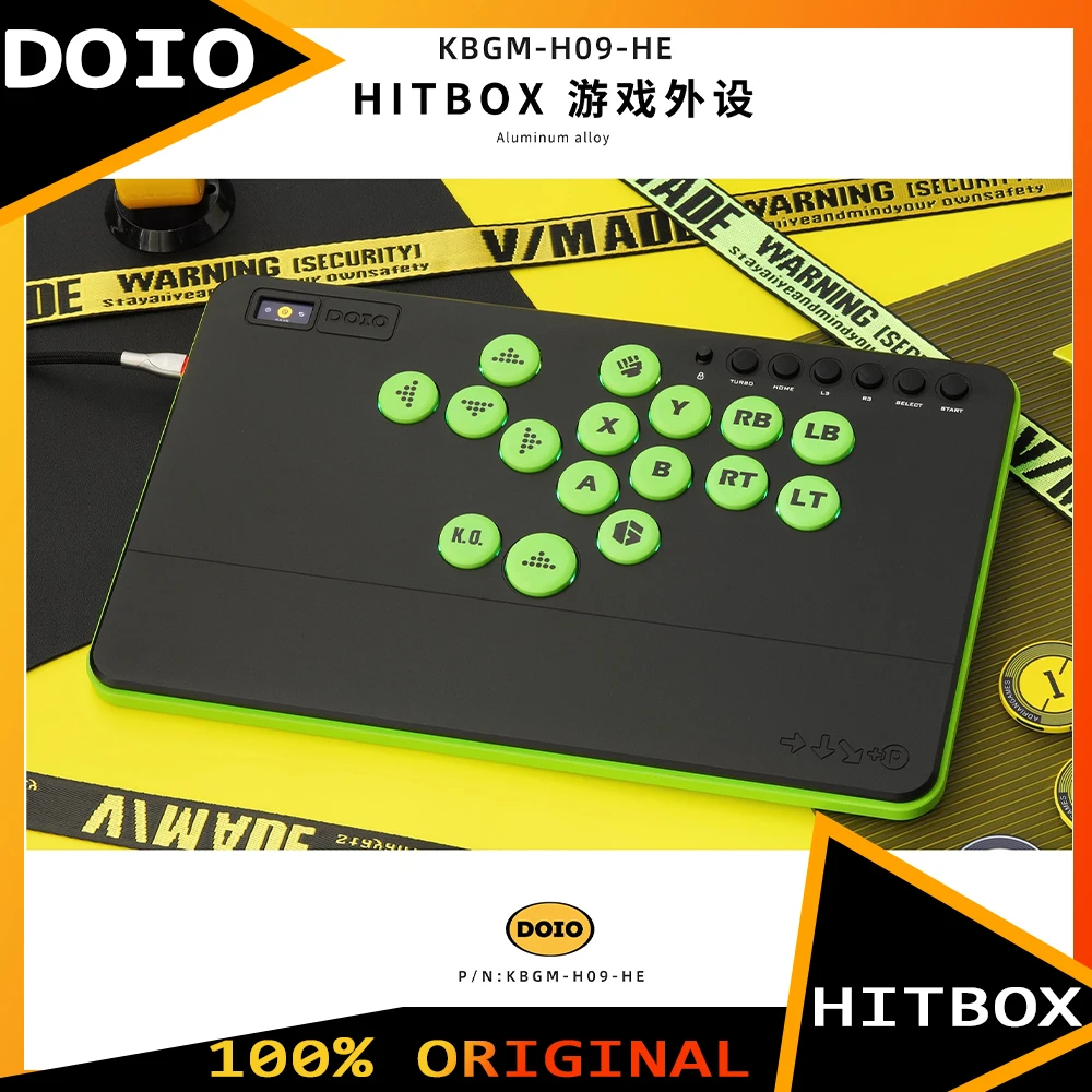 

DOIO HITBOX KBGM-H09 HE Portable Aluminum Alloy Gaming Keypad A4 Joystick Arcade Type-C PS4 PS5 XBOX Switch PC Steam Custom