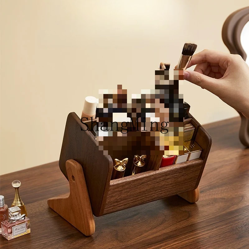 

FG solid wood cosmetics grid storage box creative office desktop finishing coffee table wooden storage rack