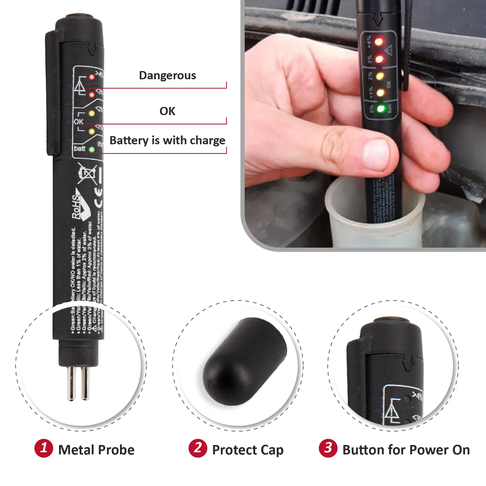 Automotive Electrical Open Short Finder Circuit Tester Tone Generator Cable Wire Breaker Tracker Fault Finder Tread Depth Gauge