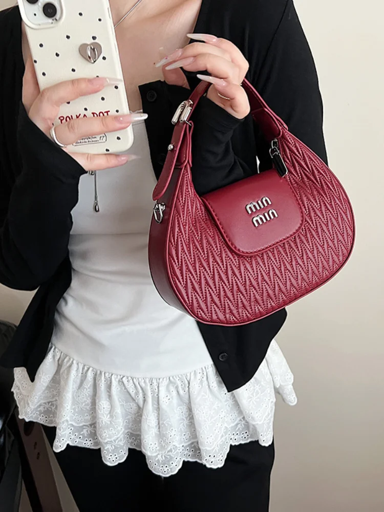 

Retro design bag women's 2025 new light luxury niche high-end designer handbag black shoulder bag messenger bag underarm bag