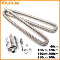 60cm 100cm 120cm 150cm 200cm 250cm 300cm Air Parking Heater Diesel Heater Exhaust Muffler Pipe Stainless Steel Clamps Hose Tube