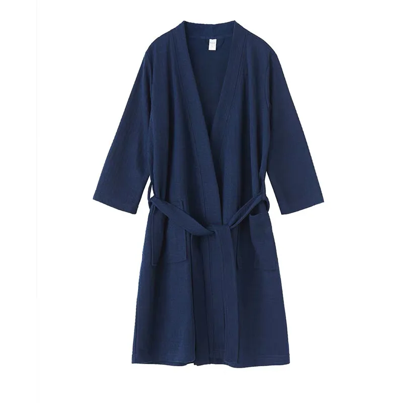 HONGHANYUAN męska Homewear para koszula nocna piżamy szlafrok bawełna damska Casual dom szata Kimono projektant Vintage bielizna nocna