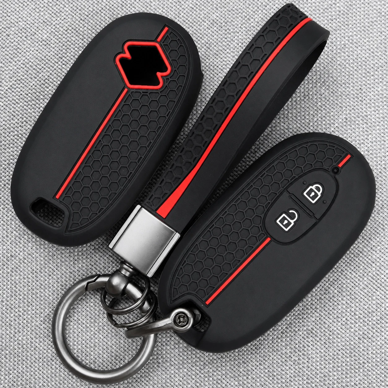 For Suzuki Wagon R Every Hustler Palette Solio Alto Lapin Spacia Key Sleeve With Ring Strap Textured Stylish Durable Soft Touch