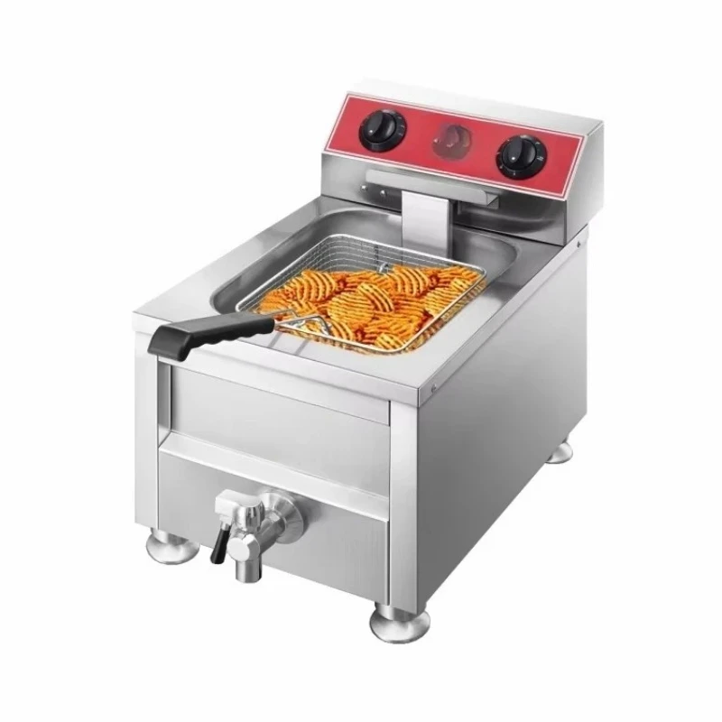 Electric Deep Fryers Commercial Fryers Temperature Control Kitchen Equipped with Single Baskets Cooking Pot Deep Fryer