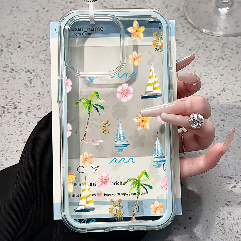 Summer Coast INS Phone Case For Samsung Galaxy S26 Ultra S25 S24 Plus s22 s23 Plus FE A57 A54 A55 A35 A36 A37 5G Clear TPU Cover