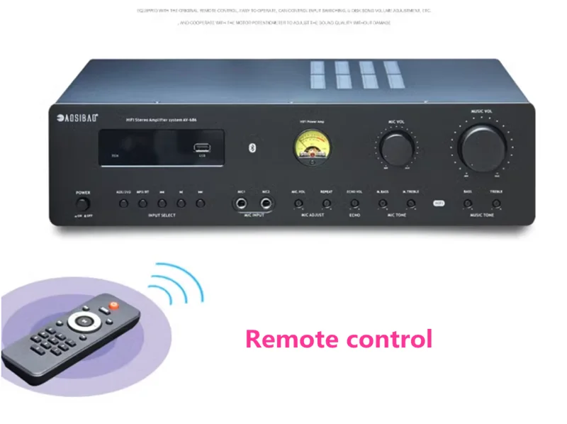 AV-686 300 واط * 2 توشيبا أنبوب بلوتوث الألياف محوري USB ميكروفون MIC صدى ستيريو Hifi المنزل كاريوكي KTV المرحلة مضخم الصوت