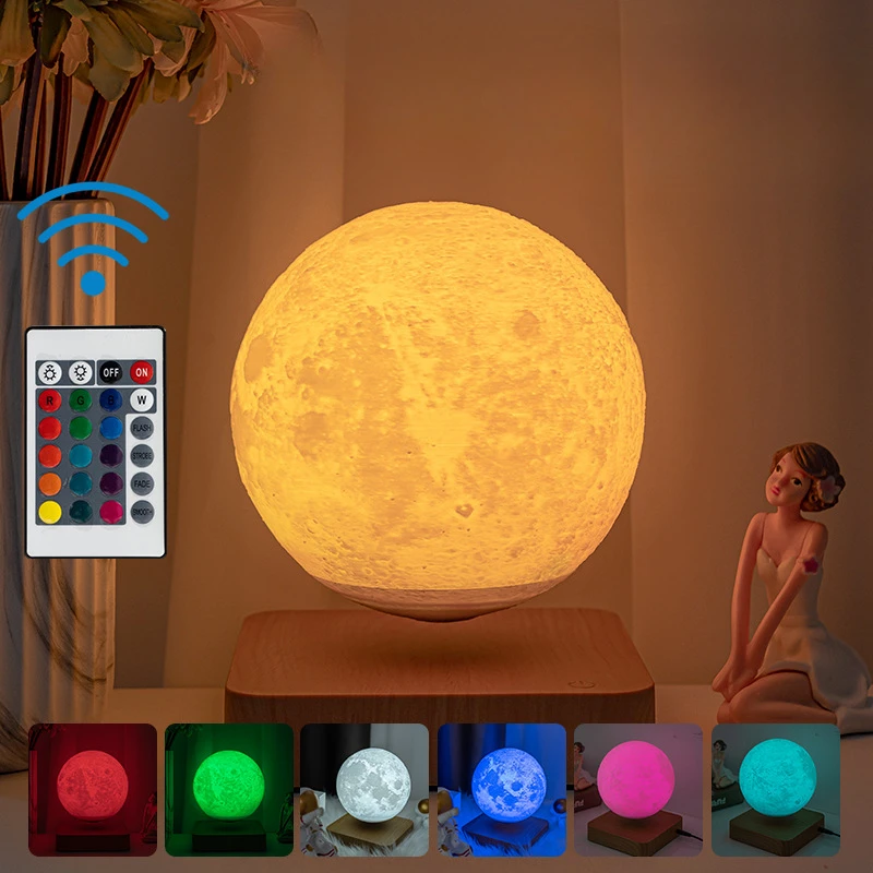 

Светильник-Луна с RGB-подсветкой, 3D светильник-Луна с плавающей галактикой и дистанционным управлением для украшения дома и офиса, подарки для детей и взрослых