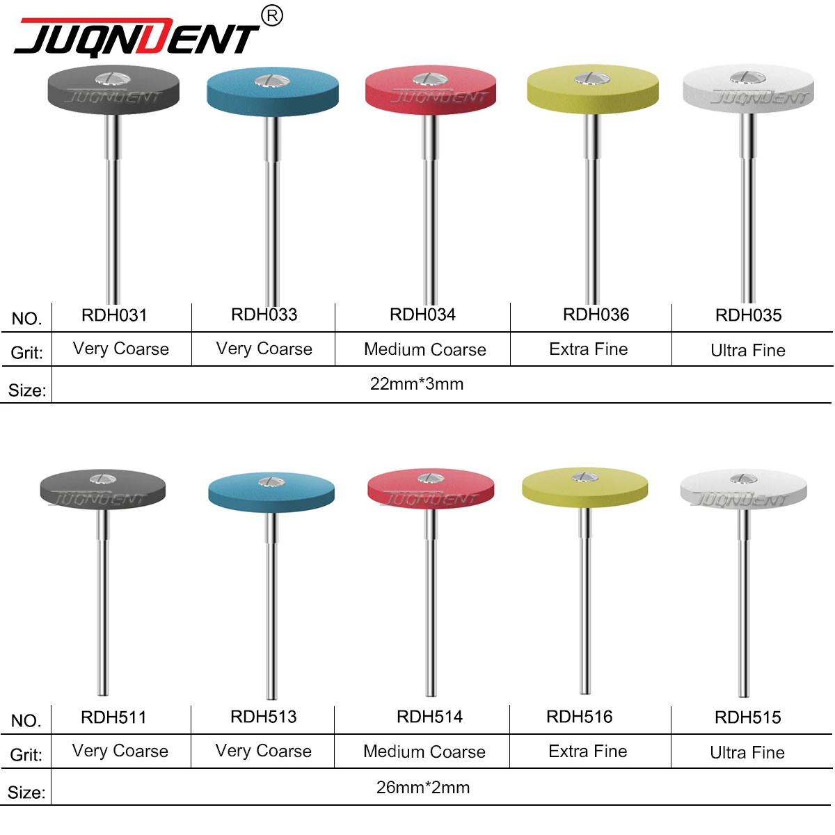 Dental Rubber Diamond Polishing Wheels Polisher Disc HP 2.35mm For Ceramic Porcelain Zirconia Grinding Polishing Dental Products