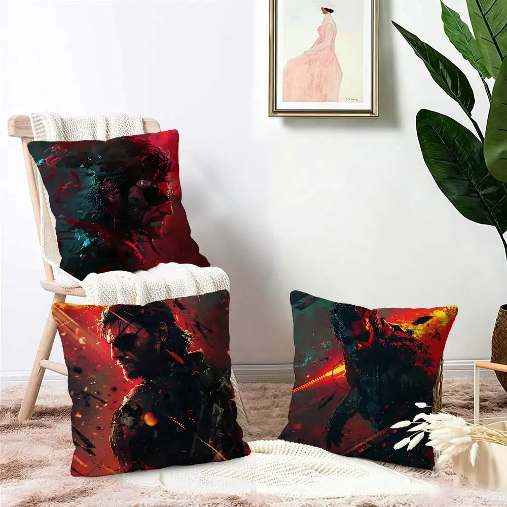 Metal Gear Pillow Gift Home Office Decoration Bedroom Sofa Car Cushion Cover case 45x45