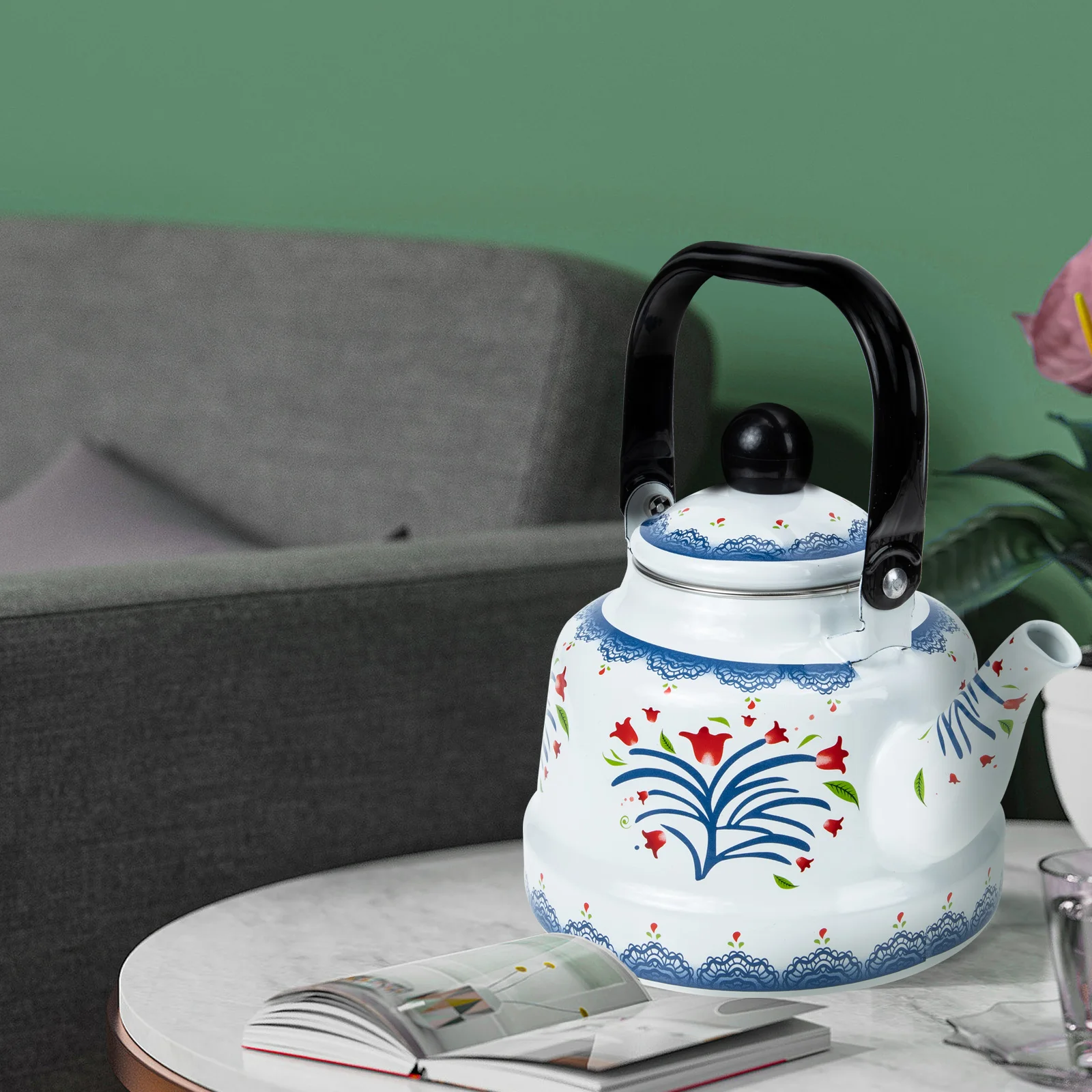 

Thickened Enamel Tea Pot Household Water Boiling Kettle Heat Resistant Coffee Tea Lover Large Mouth Safe Sanitary