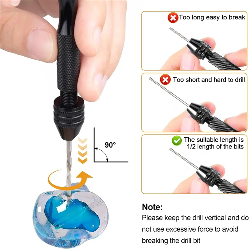 A20F-28PCS Precision Pin Vise Hand Drill Set Micro Twist Drill Bits For Electronic Assembling, Model Making