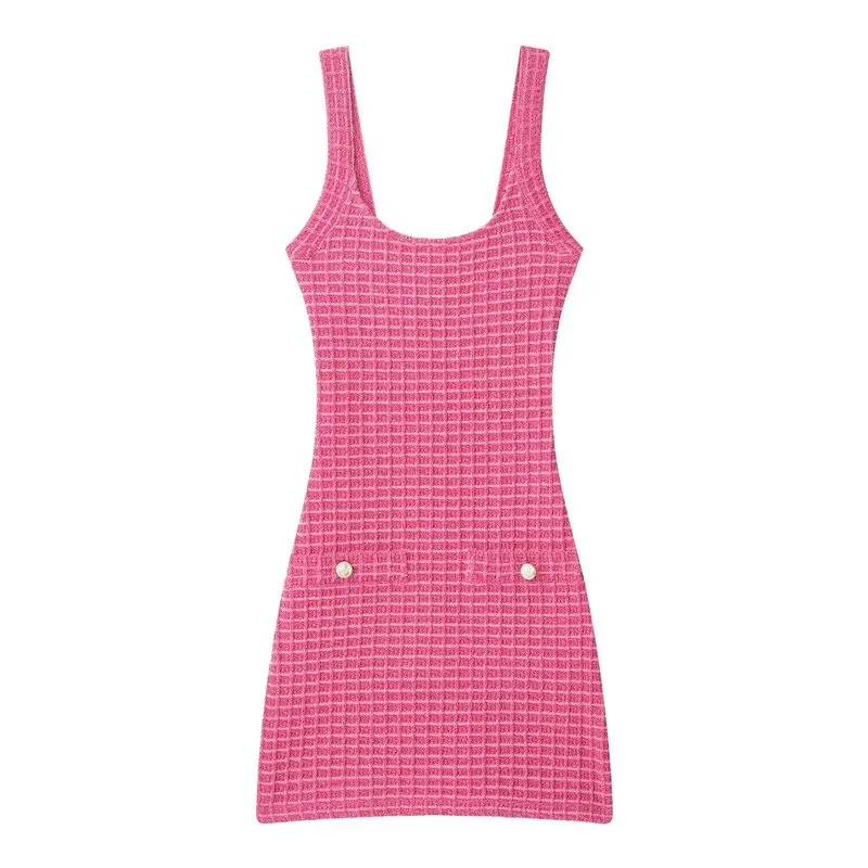 Vestido Corto Versátil y Sexy para Mujer, Verano 2025, Cuello Cuad, Tirantes Anchos, Estilo Casual, Sin Mangas, Corte en A