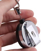 Keyring Key Chain Keychain for bags Card Badge Holder Anti-theft Elastic Rope Retractable Belt Clip Pull Key Ring for Gifts