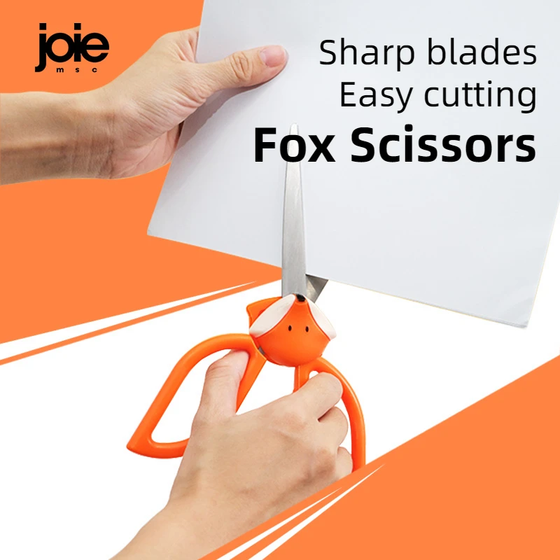 Joie Stainless steel Scissors Fox Scissors Anti Stick Scissors Stationery Office Student DIY Hand Craft School Tool Supplies