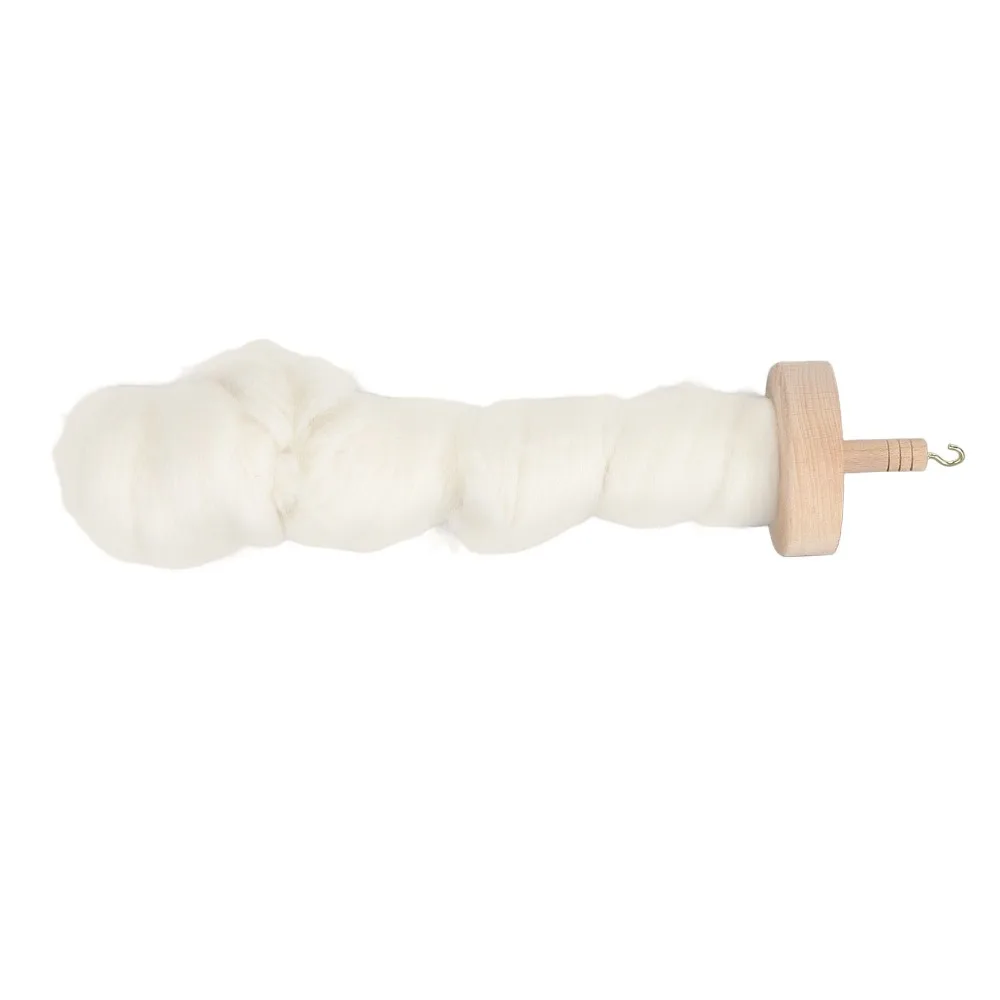 Practical Wooden Drop Spindle Hand Carved Top Whorl Yarn Spinning Kit Wool Top Kit For Sewing view 3