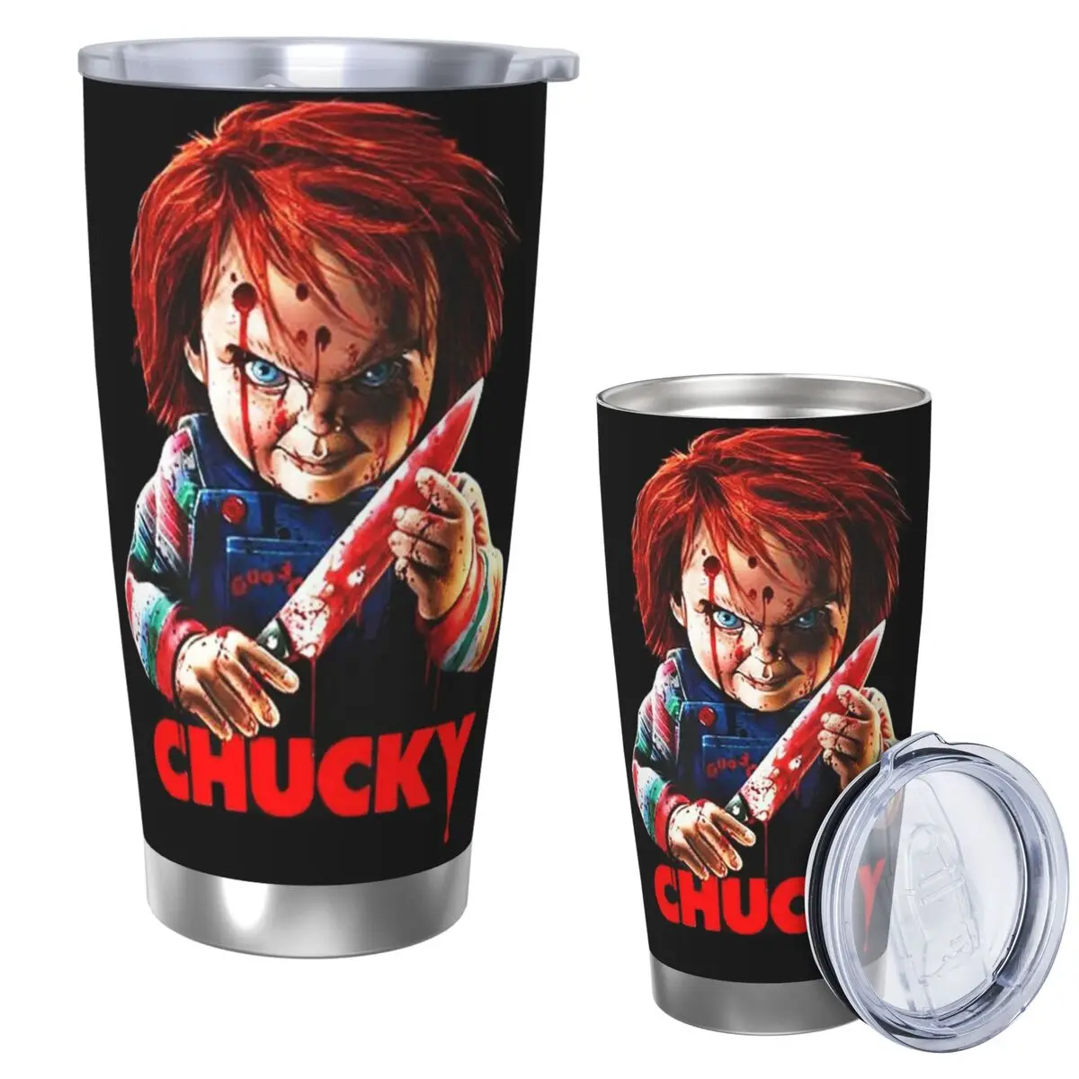 Bride Of Chucky Horror Film Movie Stainless Steel Tumbler Vacuum Insulated Mug Thermal Cold Bottle Straws With Lid 20oz