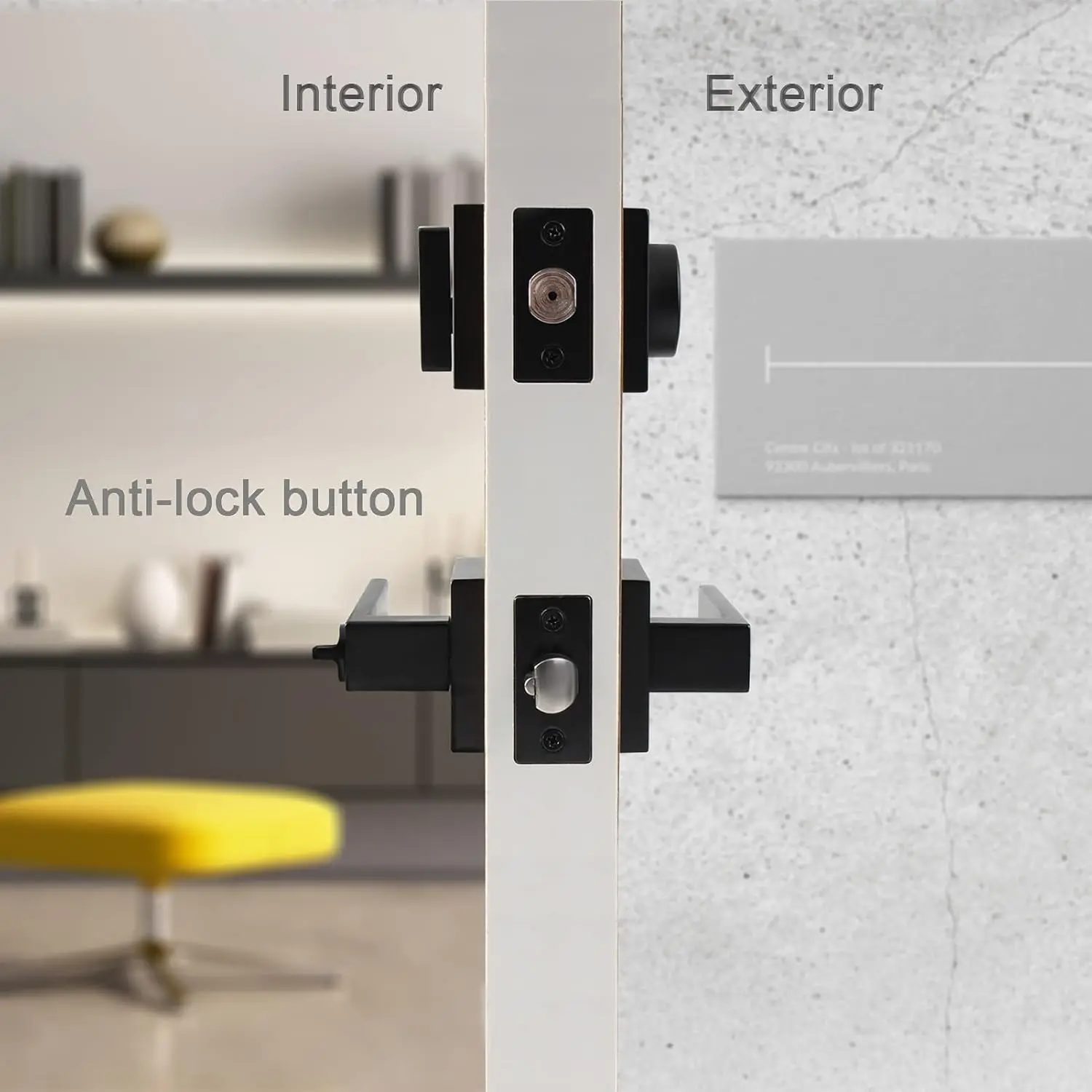 Front Door Lock Set Exterior door lock set,Door Handle With Single Cylinder Deadbolt Lock,Keyed Alike Door Locks For Front Door(