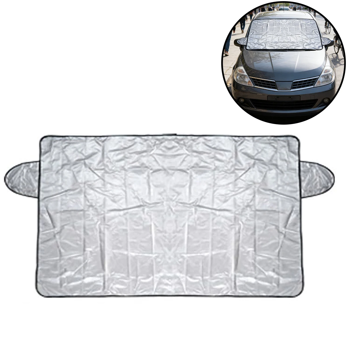 Cubierta reversible para parabrisas para todo tipo de clima: protector solar y helado, plegable y compacto para un fácil almacenamiento, se adapta a la mayoría de los automóviles