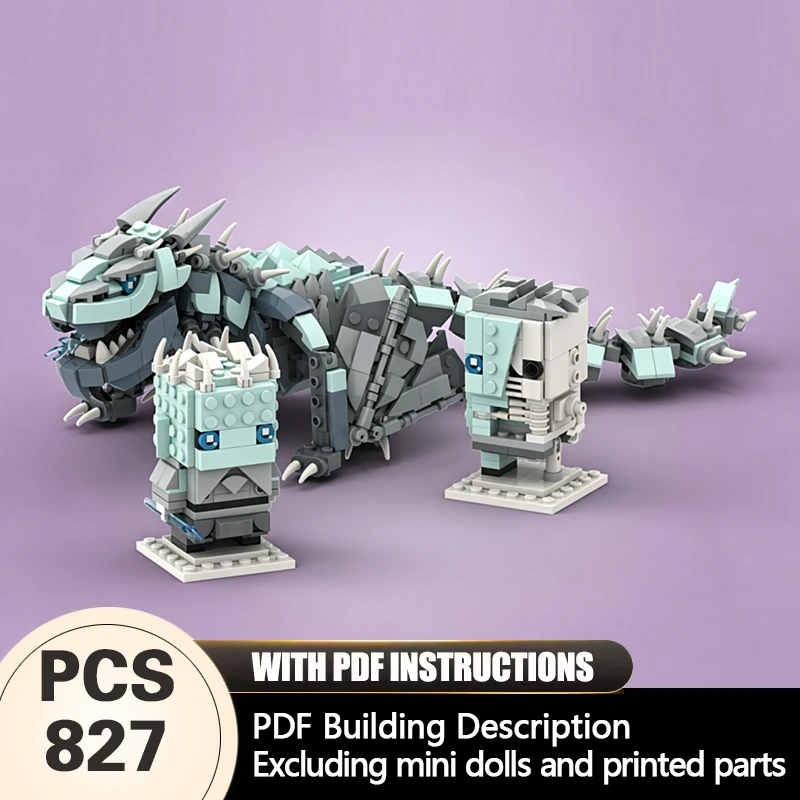 Creators Animal Series Model MOC Building Bricks Ice Dragon Set Modular Technology Gifts Holiday Assemble Children Toys Suit