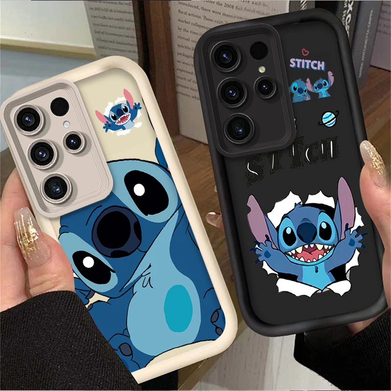 Cute Disney Stitch Phone Case for Samsung Galaxy S24 S25 S23 Ultra S22 S21 Plus FE A36 A56 A26 A16 A06 A15 A25 A35 A55 5G Cover