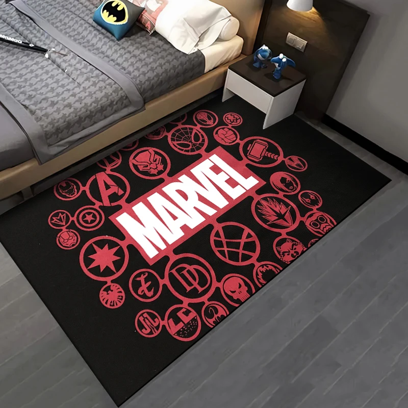 Disney Avengers Marvel Logo Carpet Yoga Living Room Decor Children\'s Crawling Mat Doormat Area Rug Games Area Washroom Floor Mat