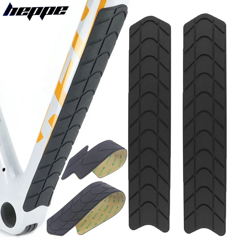 HEPPE Bike Frame Protector MTB Road Bike Silicone Scratch-Resistant Sticker Chain Protector Downtube Sticker Chainstay Pad