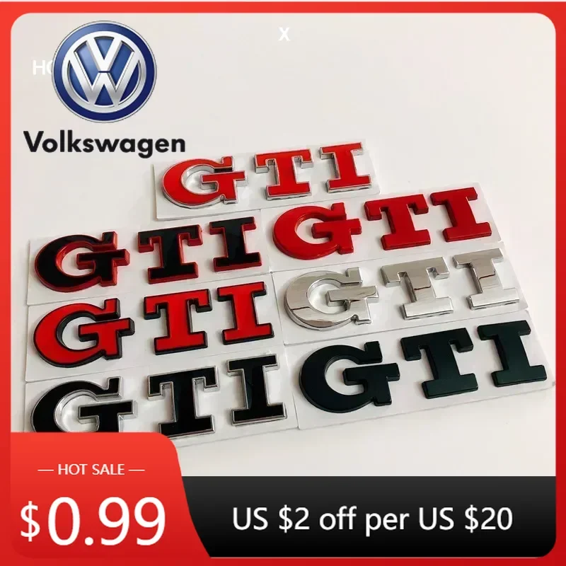 

Наклейка на багажник автомобиля с металлическим логотипом VOLKSWAGEN GTI 2026 года для Volkswagen VW Golf 4 5 6 7 8 Polo Jetta Tiguan Passat