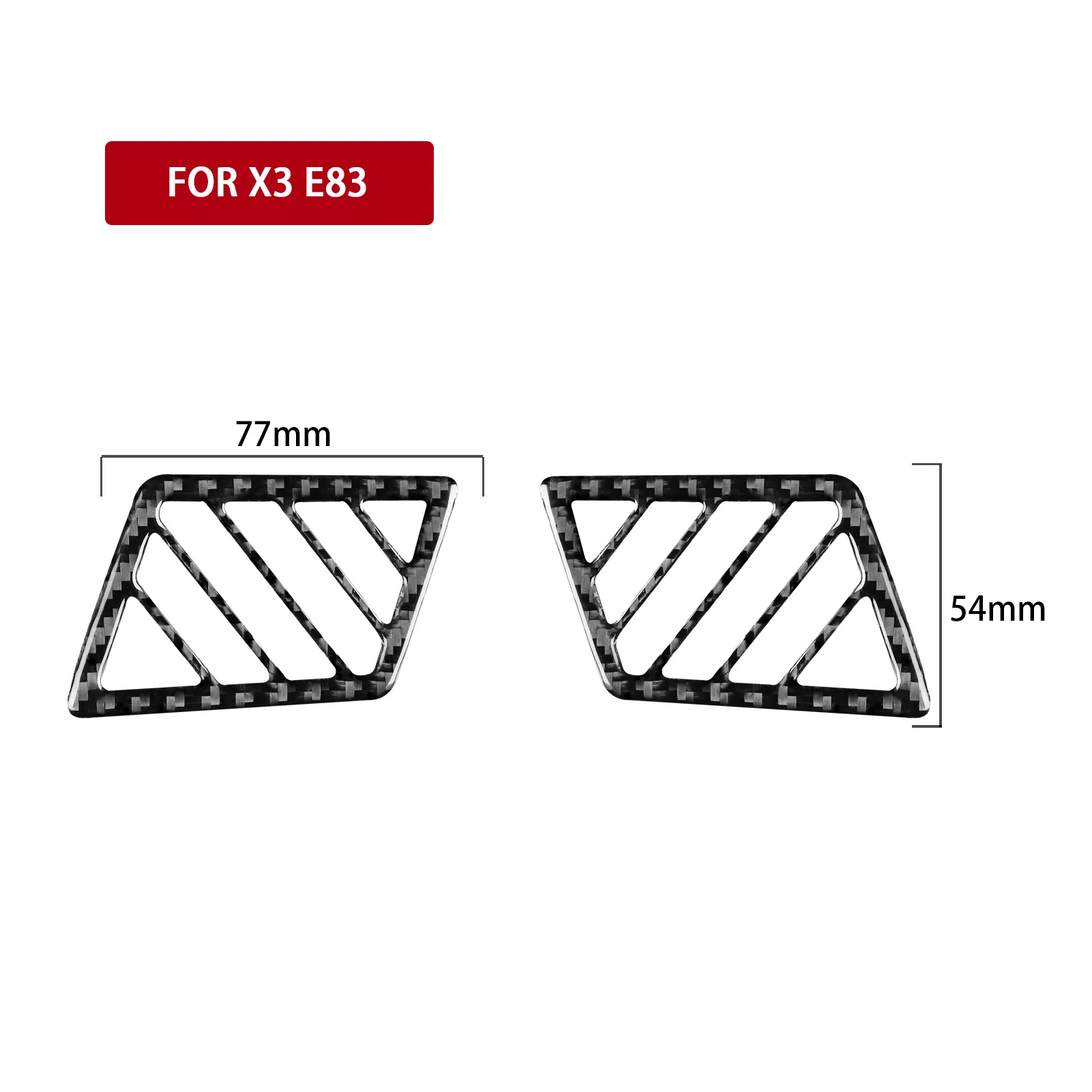Accesorios de fibra de carbono Real para coche, cubierta embellecedora de ventilación de aire desempañante, pegatina suave para BMW X3 E83 2004 2005 2006 2007 2008 2009 2010