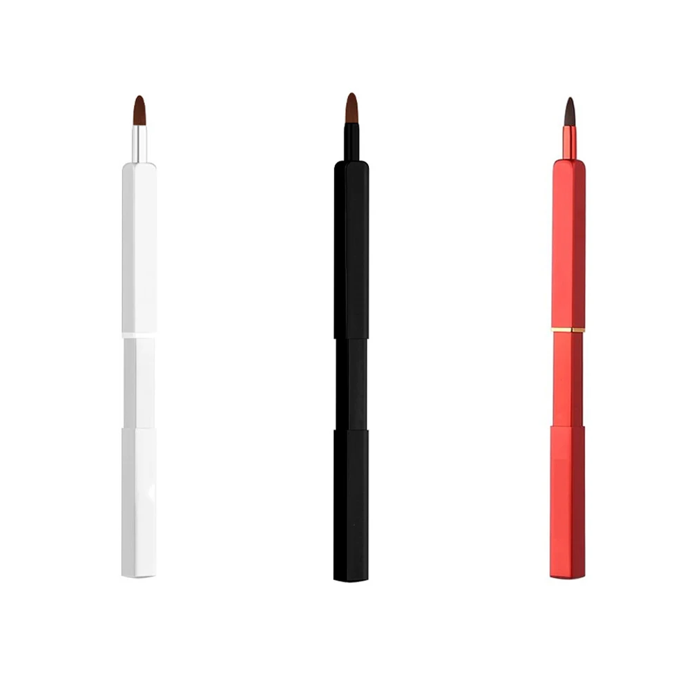3 uds pincel de labios fibra retráctil lana herramienta de maquillaje profesional aplicador de sombra de ojos pinceles de lápiz labial
