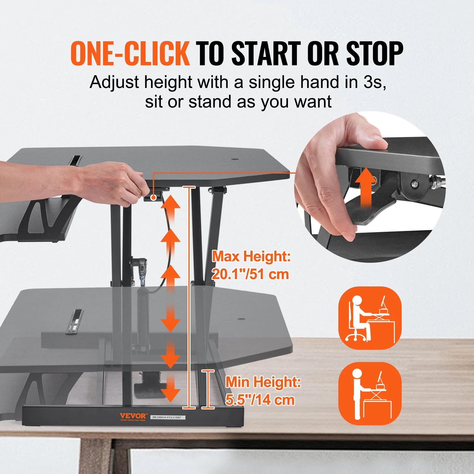 VEVOR Double-Layer Standing Desk Converter 36\