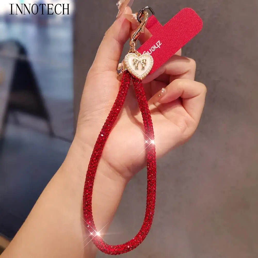 

Подвесной шнур с блестками и стразами, ремешок для телефона, короткий стиль на запястье, ручная веревка для телефона с бриллиантами, роскошная цепочка для мобильного телефона с защитой от потери