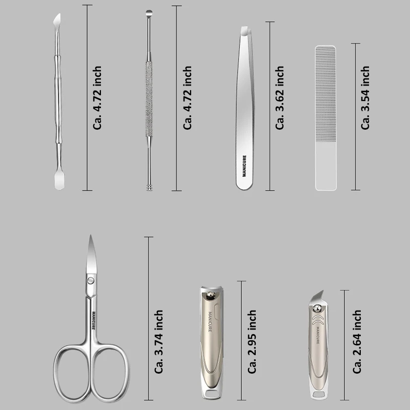 고품질 네일 커터 세트 스테인레스 스틸 손톱깎이 접이식 가방 세트 매니큐어 커터 키트 가위 선물용